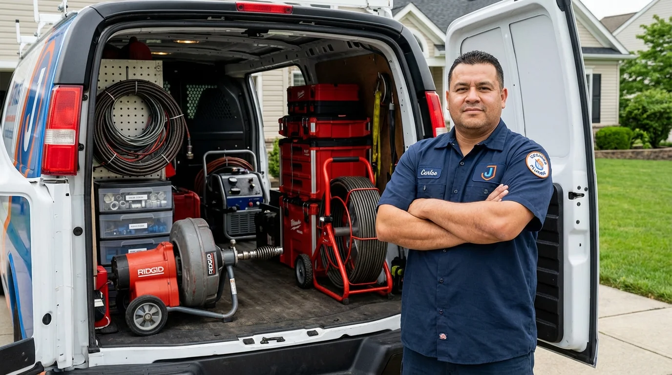 Professional drain cleaning equipment and Johns Plumbing LLC plumber in Fort Defiance