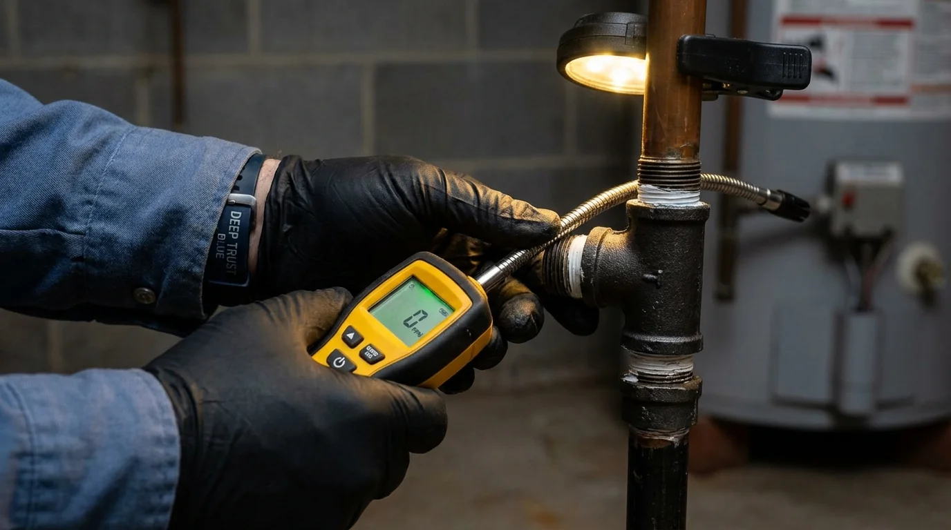 Gas leak detection with electronic sniffer by Johns Plumbing LLC in Fort Defiance