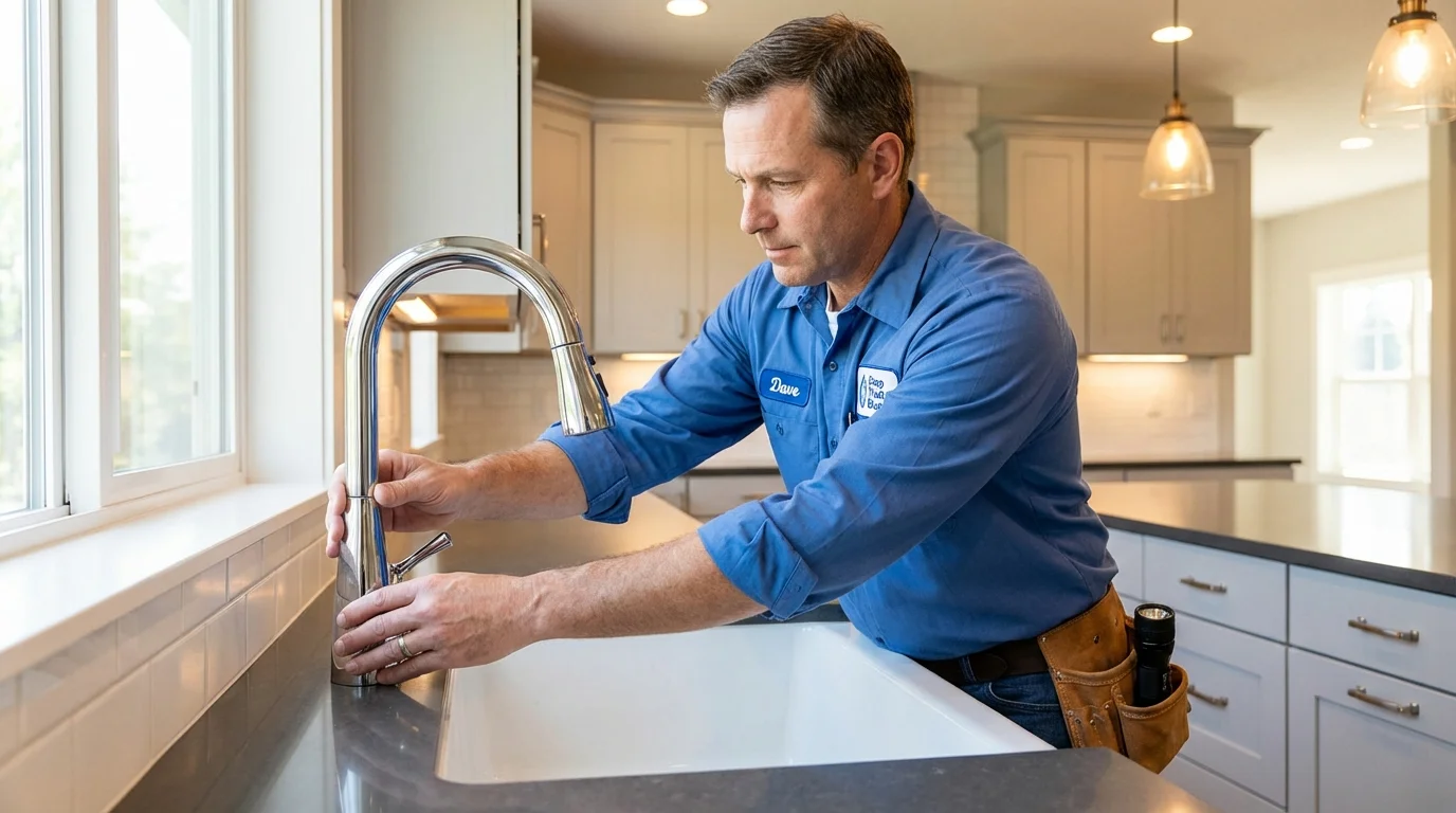Kitchen faucet installation by Johns Plumbing LLC in Fort Defiance